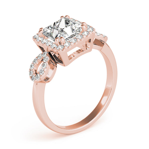 Exquisite Artisan 2.10ct F VS1 Princess Cut Lab-Grown Diamond Halo Engagement Ring in 14K Gold