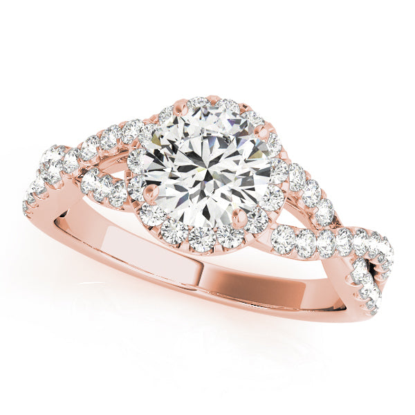 1.00ct F VS1 Classic Round Lab-Grown Diamond Halo Engagement Ring in 14K Gold