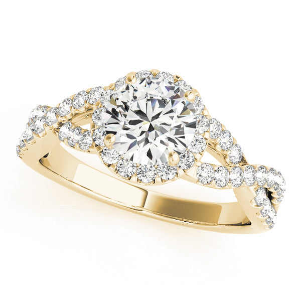 1.00ct F VS1 Classic Round Lab-Grown Diamond Halo Engagement Ring in 14K Gold