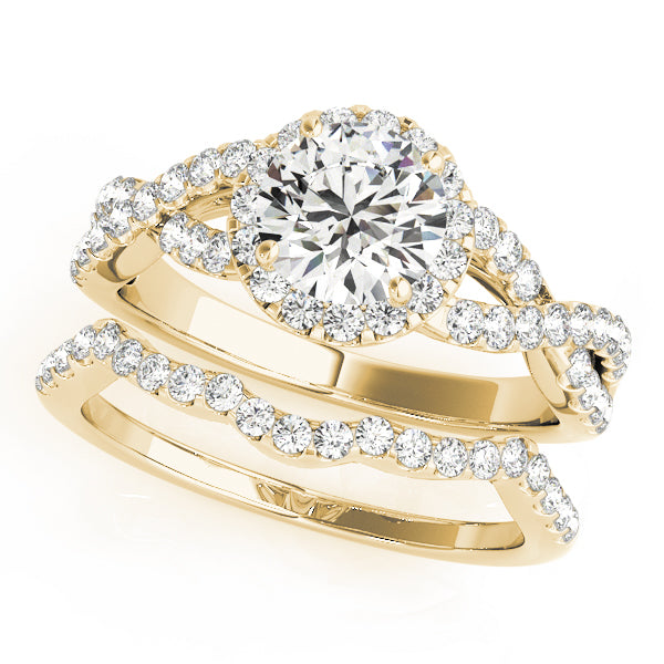 1.00ct F VS1 Classic Round Lab-Grown Diamond Halo Engagement Ring in 14K Gold
