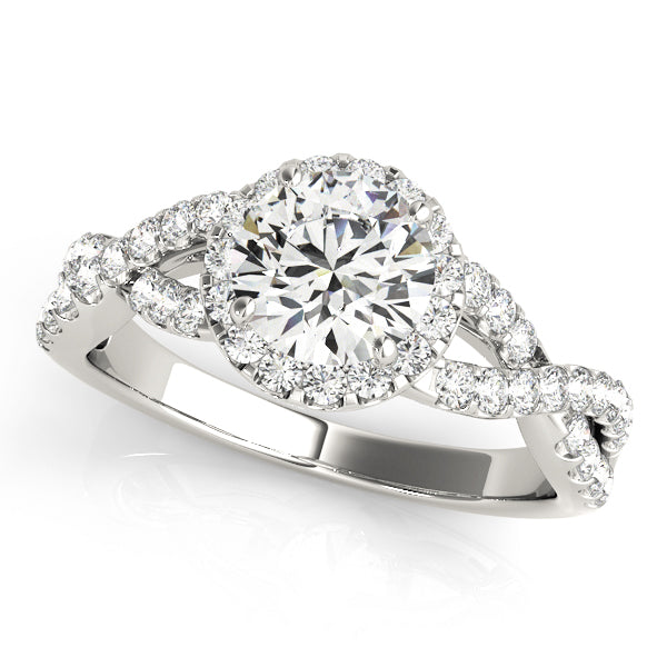 1.00ct F VS1 Classic Round Lab-Grown Diamond Halo Engagement Ring in 14K Gold