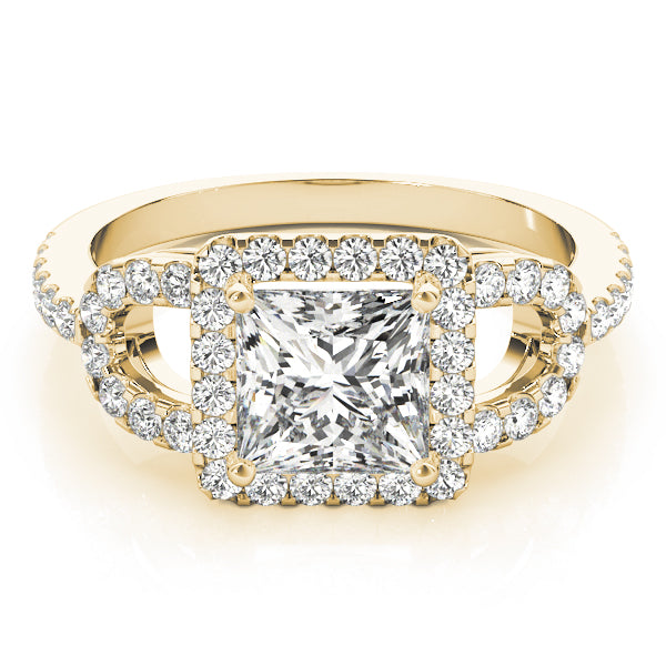 Elegantly Designed 2.10ct F VS1 Precision-Cut Princess Halo Engagement Ring in 14K Gold