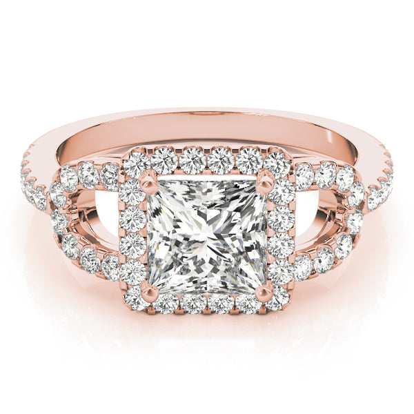 Elegantly Designed 2.10ct F VS1 Precision-Cut Princess Halo Engagement Ring in 14K Gold
