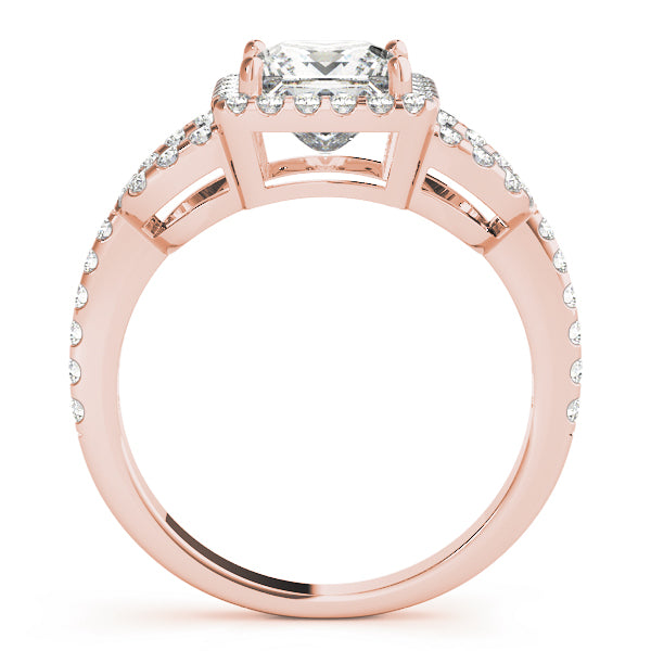 Elegantly Designed 2.10ct F VS1 Precision-Cut Princess Halo Engagement Ring in 14K Gold