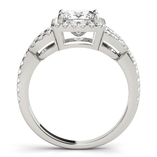 Elegantly Designed 2.10ct F VS1 Precision-Cut Princess Halo Engagement Ring in 14K Gold