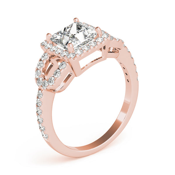 Elegantly Designed 2.10ct F VS1 Precision-Cut Princess Halo Engagement Ring in 14K Gold