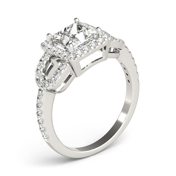 Elegantly Designed 2.10ct F VS1 Precision-Cut Princess Halo Engagement Ring in 14K Gold