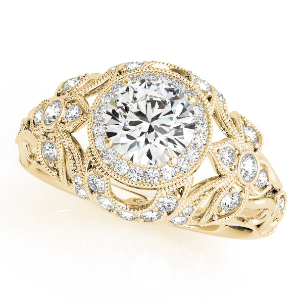 1.50ct F VS1 Sleek Round Lab-Grown Diamond Halo Engagement Ring in 14K Gold
