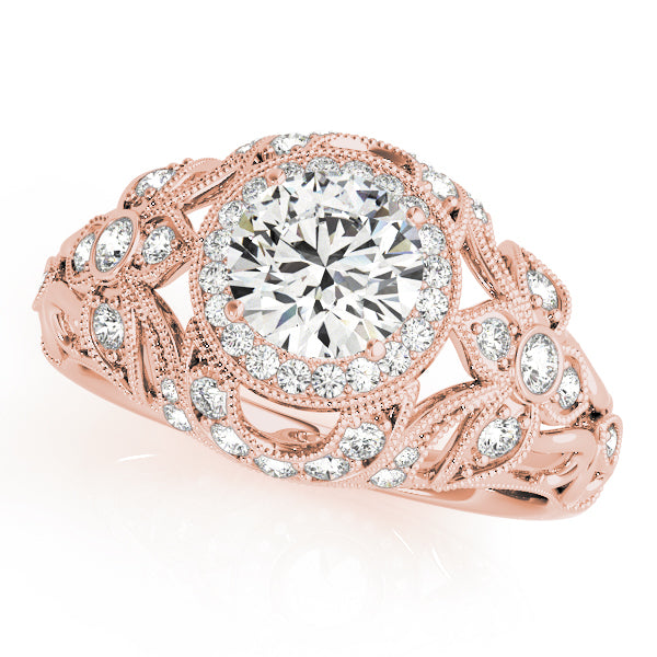 1.50ct F VS1 Sleek Round Lab-Grown Diamond Halo Engagement Ring in 14K Gold