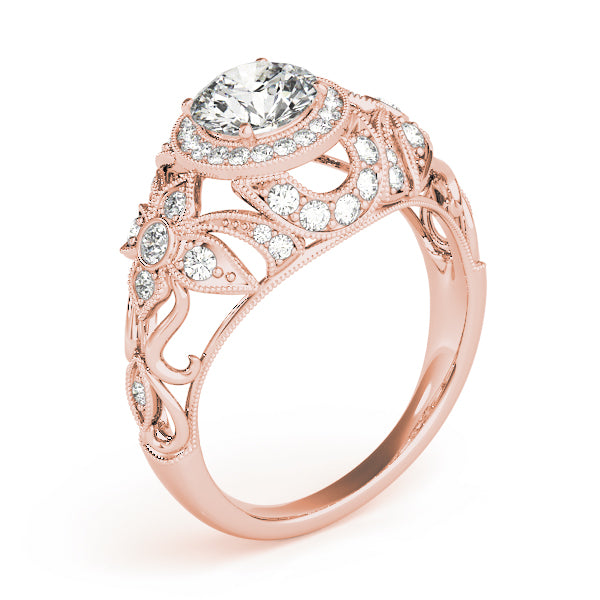 1.50ct F VS1 Sleek Round Lab-Grown Diamond Halo Engagement Ring in 14K Gold