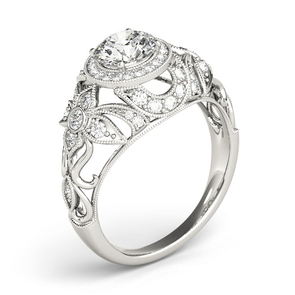 1.50ct F VS1 Sleek Round Lab-Grown Diamond Halo Engagement Ring in 14K Gold