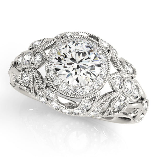 1.50ct F VS1 Sleek Round Lab-Grown Diamond Halo Engagement Ring in 14K Gold