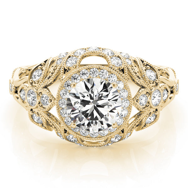 1.50ct F VS1 Sleek Round Lab-Grown Diamond Halo Engagement Ring in 14K Gold