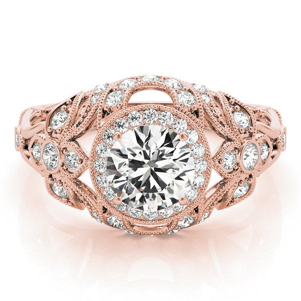 1.50ct F VS1 Sleek Round Lab-Grown Diamond Halo Engagement Ring in 14K Gold