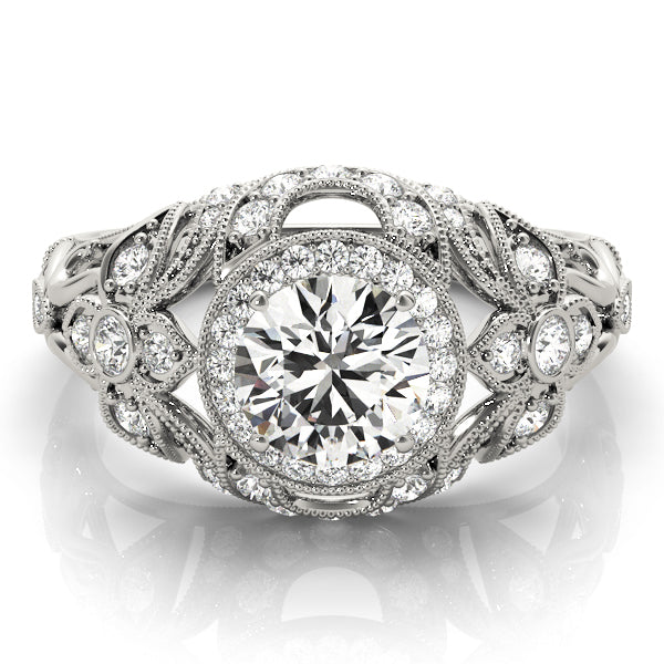 1.50ct F VS1 Sleek Round Lab-Grown Diamond Halo Engagement Ring in 14K Gold