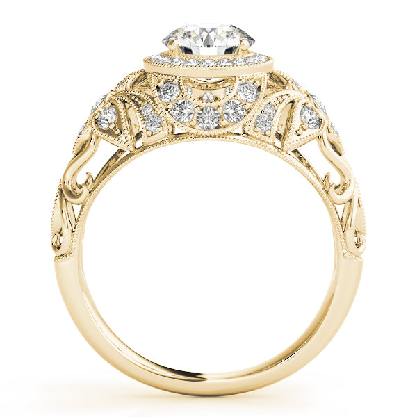 1.50ct F VS1 Sleek Round Lab-Grown Diamond Halo Engagement Ring in 14K Gold