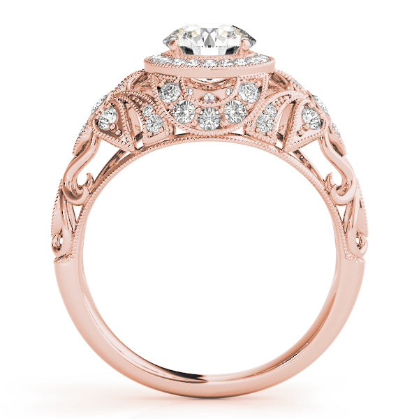 1.50ct F VS1 Sleek Round Lab-Grown Diamond Halo Engagement Ring in 14K Gold