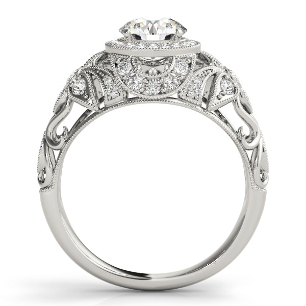 1.50ct F VS1 Sleek Round Lab-Grown Diamond Halo Engagement Ring in 14K Gold