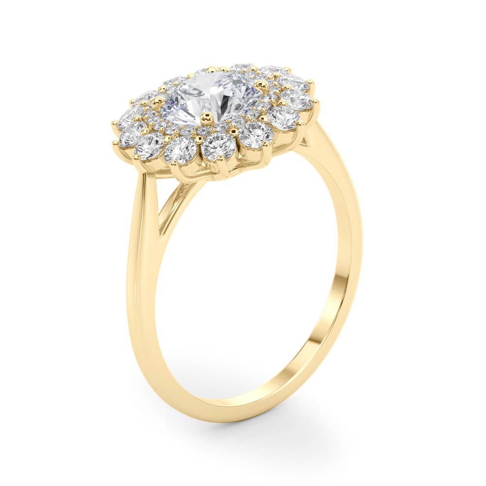 1.00ct F VS1 Celestial Round Lab-Grown Diamond Halo Engagement Ring in 14K Gold