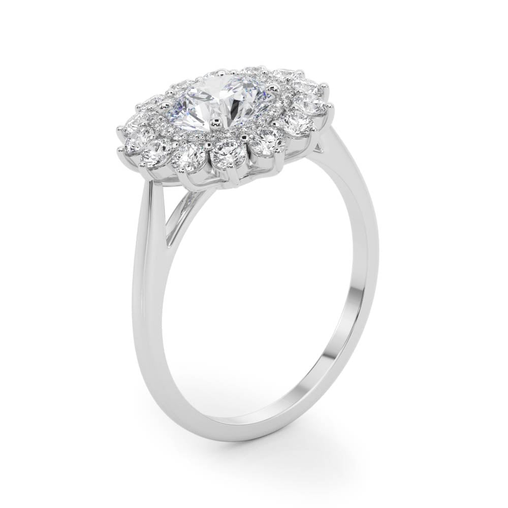 1.00ct F VS1 Celestial Round Lab-Grown Diamond Halo Engagement Ring in 14K Gold