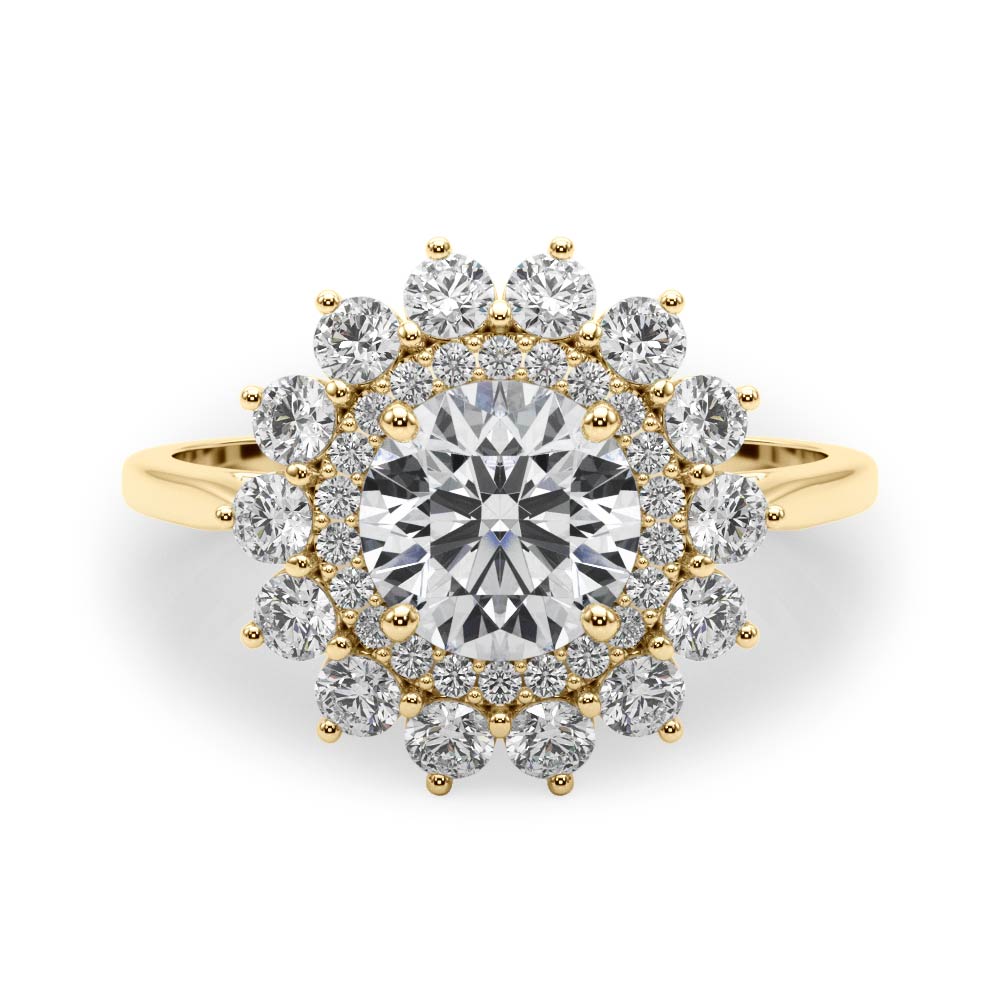 1.00ct F VS1 Celestial Round Lab-Grown Diamond Halo Engagement Ring in 14K Gold