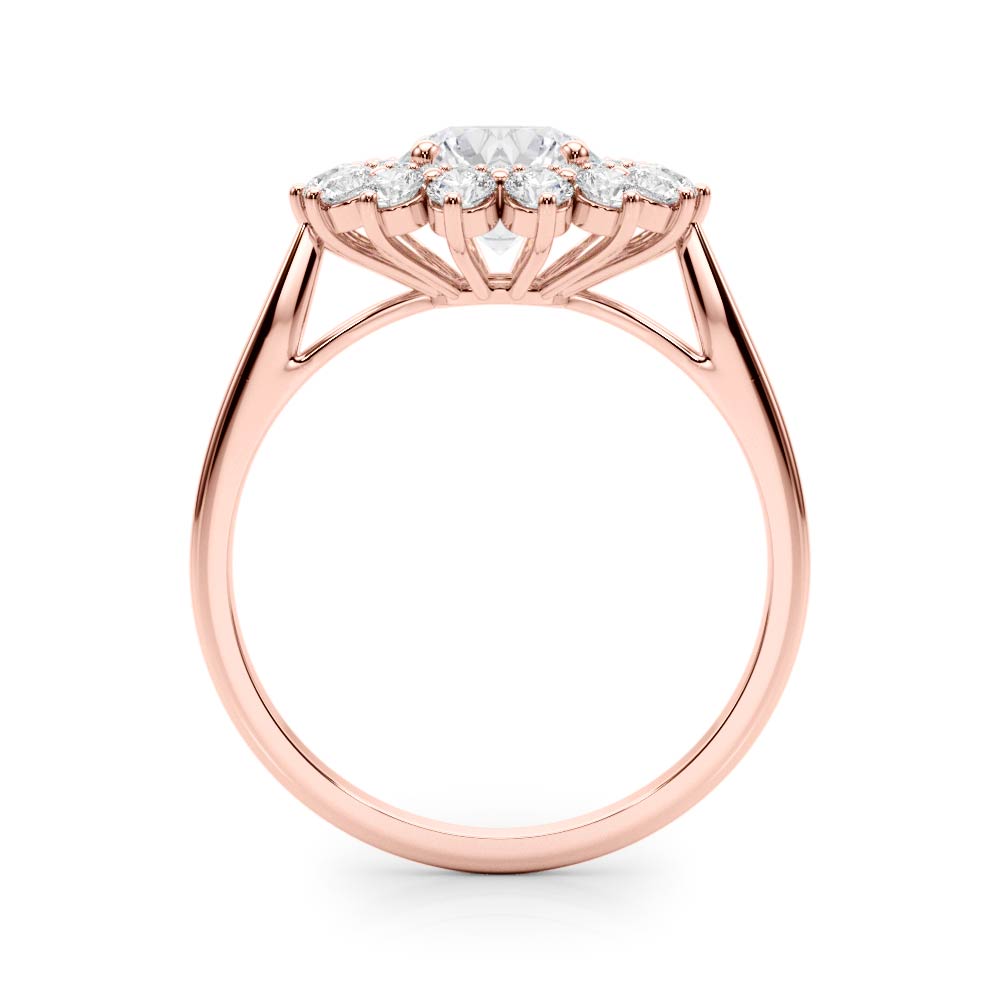1.00ct F VS1 Celestial Round Lab-Grown Diamond Halo Engagement Ring in 14K Gold