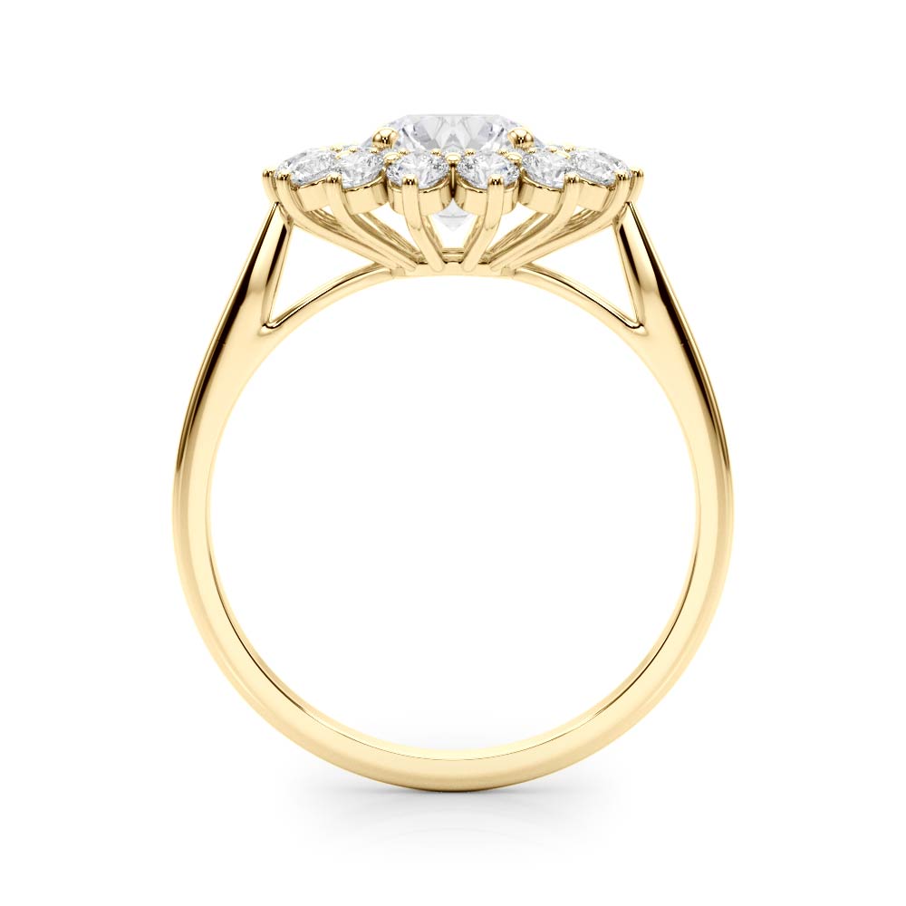 1.00ct F VS1 Celestial Round Lab-Grown Diamond Halo Engagement Ring in 14K Gold