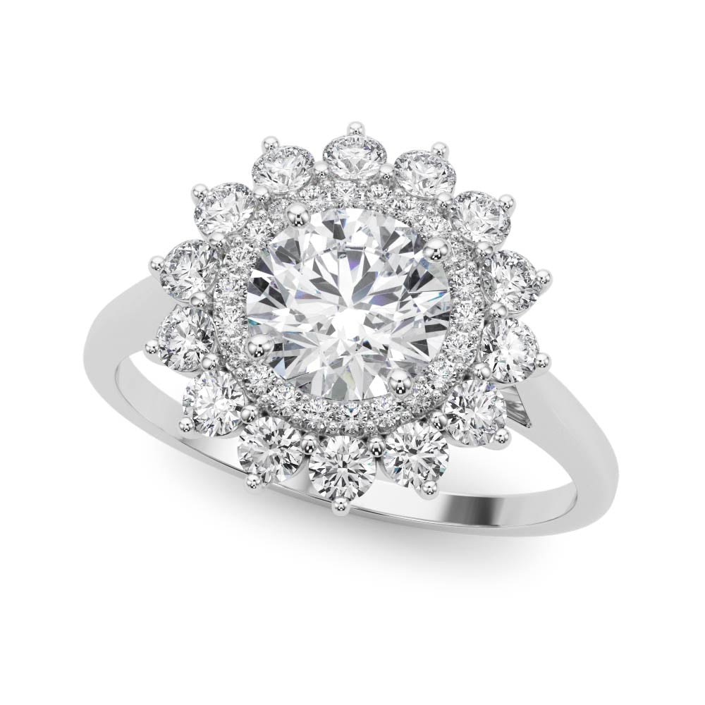 1.00ct F VS1 Celestial Round Lab-Grown Diamond Halo Engagement Ring in 14K Gold
