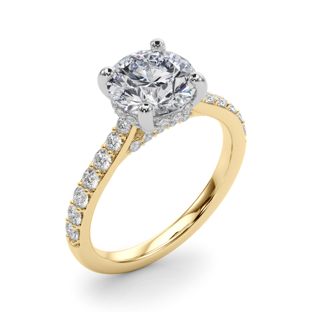 ENGAGEMENT RINGS HALO ROUND Center 2.00ct F VS2 0.34ctw 14k