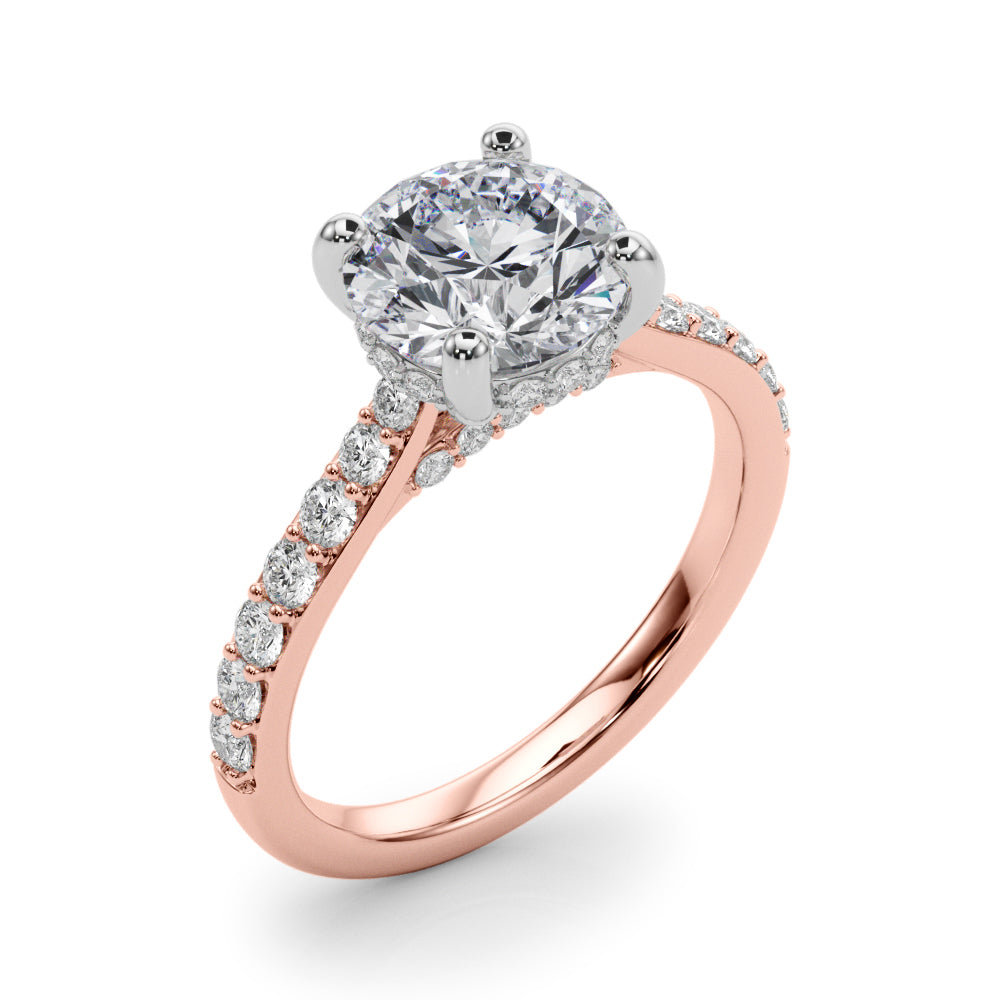ENGAGEMENT RINGS HALO ROUND Center 2.00ct F VS2 0.34ctw 14k