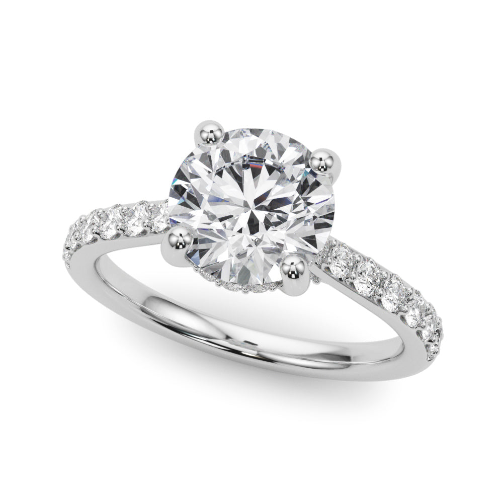 ENGAGEMENT RINGS HALO ROUND Center 2.00ct F VS2 0.34ctw 14k