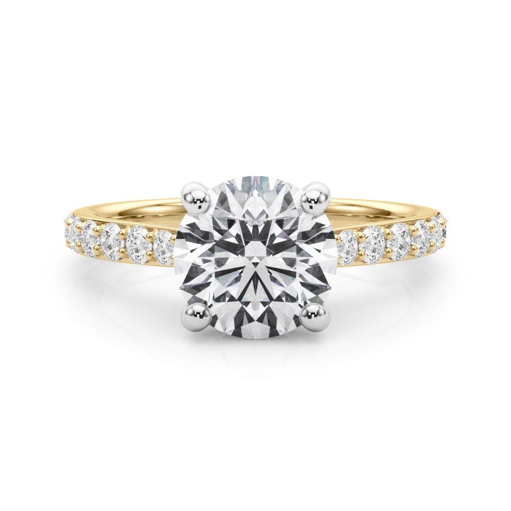 ENGAGEMENT RINGS HALO ROUND Center 2.00ct F VS2 0.34ctw 14k