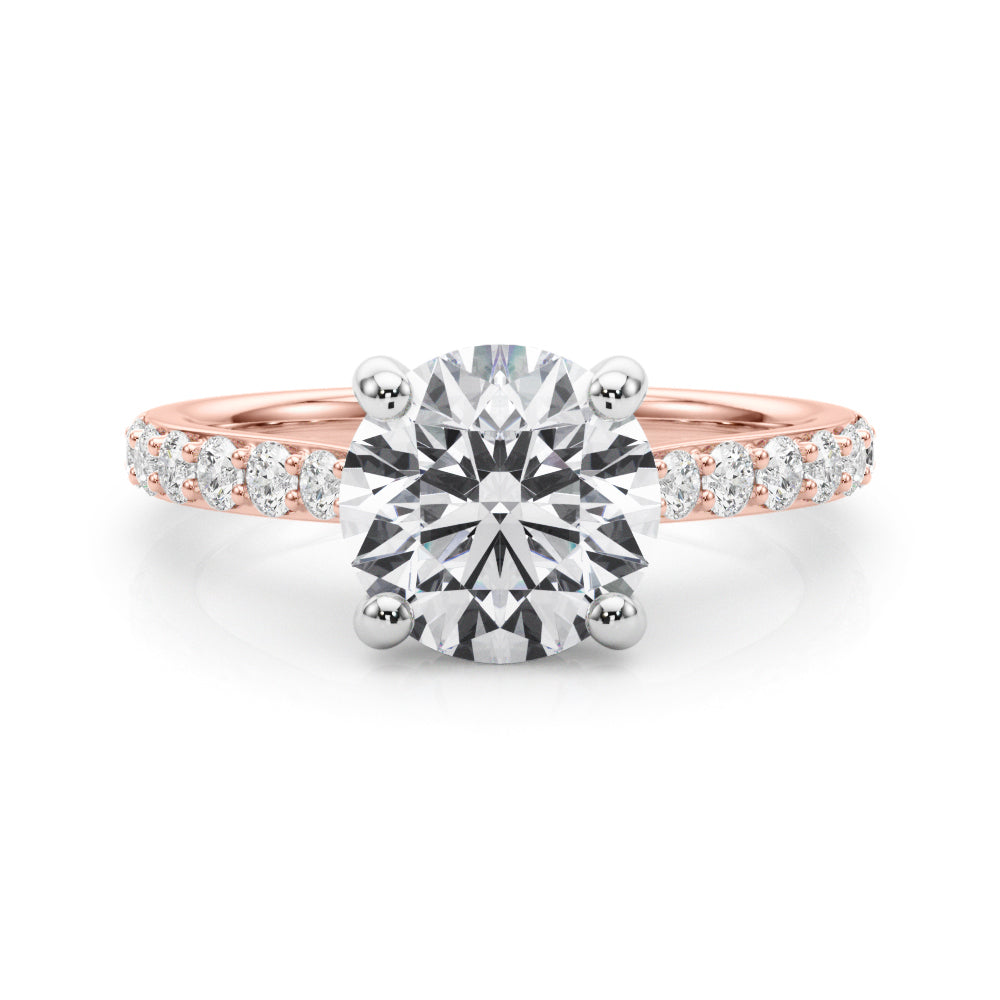 ENGAGEMENT RINGS HALO ROUND Center 2.00ct F VS2 0.34ctw 14k