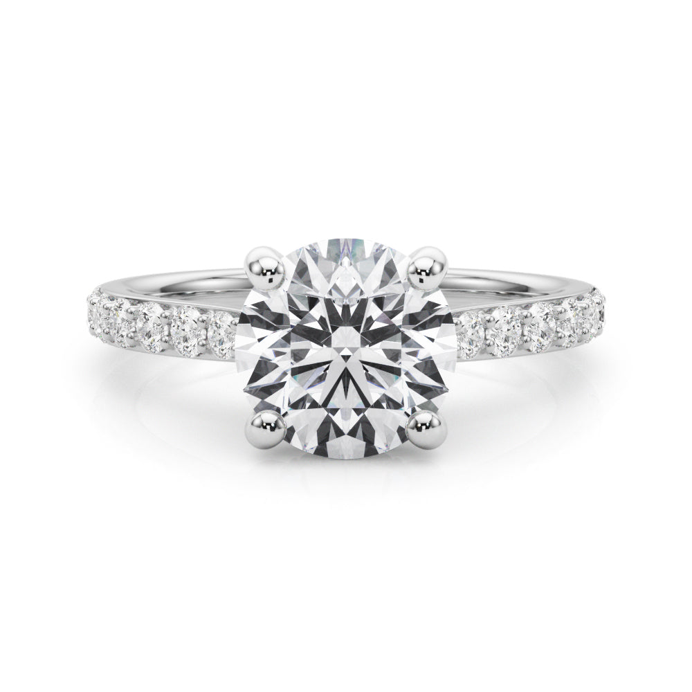 ENGAGEMENT RINGS HALO ROUND Center 2.00ct F VS2 0.34ctw 14k