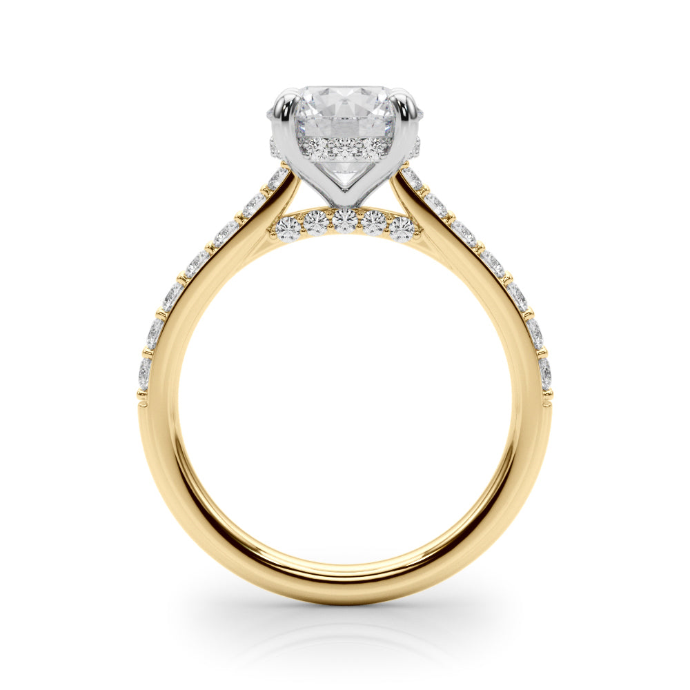 ENGAGEMENT RINGS HALO ROUND Center 2.00ct F VS2 0.34ctw 14k