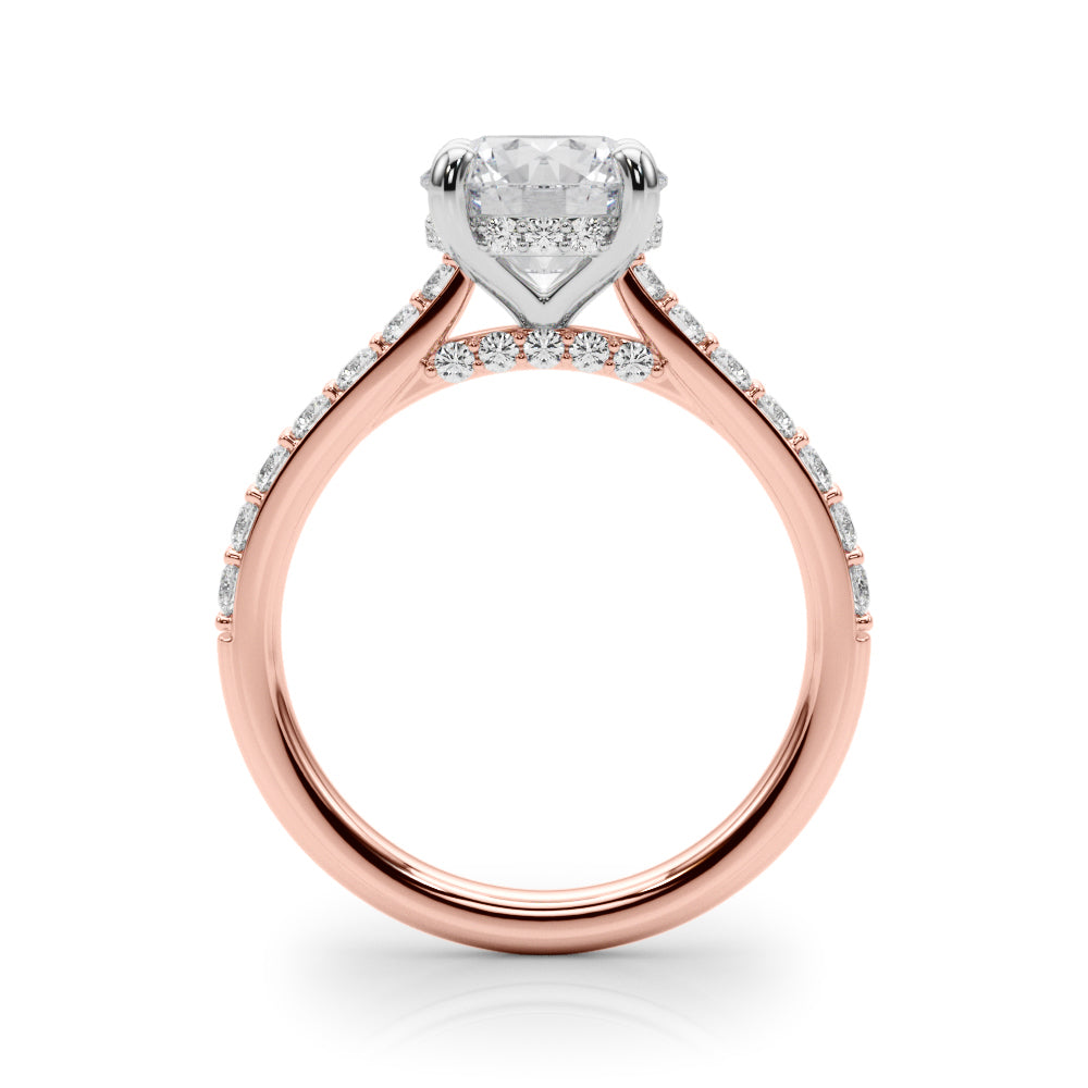 ENGAGEMENT RINGS HALO ROUND Center 2.00ct F VS2 0.34ctw 14k