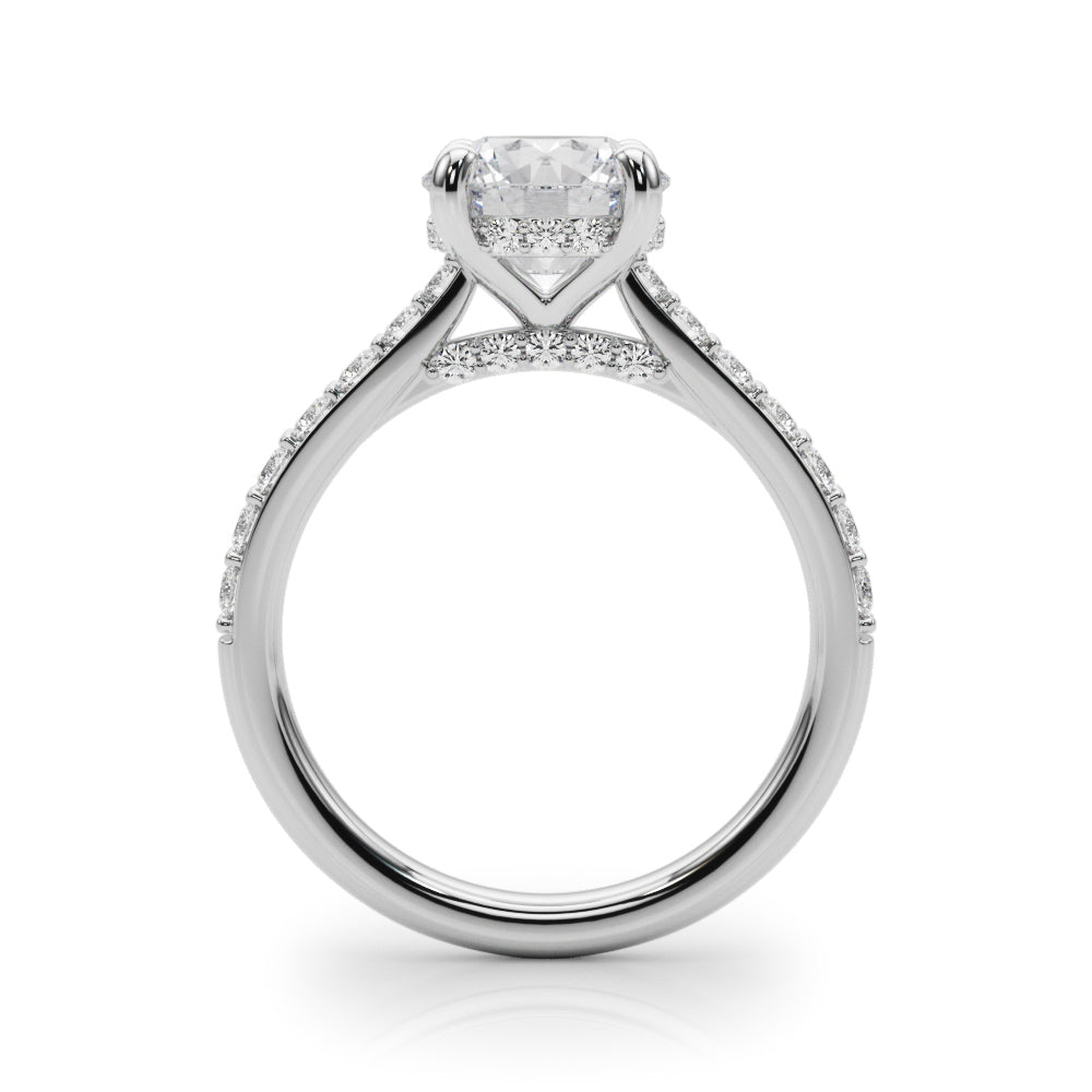 ENGAGEMENT RINGS HALO ROUND Center 2.00ct F VS2 0.34ctw 14k