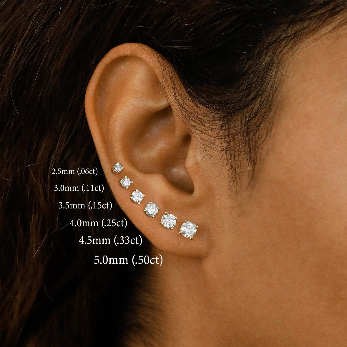 14k White 0.65ct Lab Grown Diamond Studs VS1-2 G-H