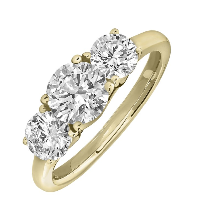 Brilliantly Timeless 1.00 CTW Lab-Grown Diamond Three-Stone Ring in 14K Yellow Gold