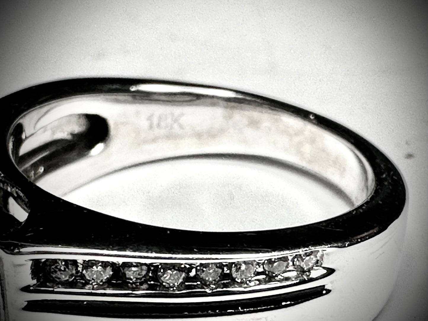 Men’s 18k White Gold Ring Solitaire GIA Certified Round 1.03ct H I1 side Dia 0.12 F-G VS2-SI1 2225413997
