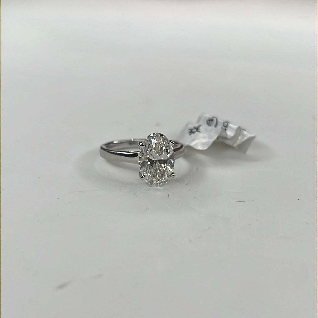 LG 3.07ct Oval Solitaire Diamond Ring