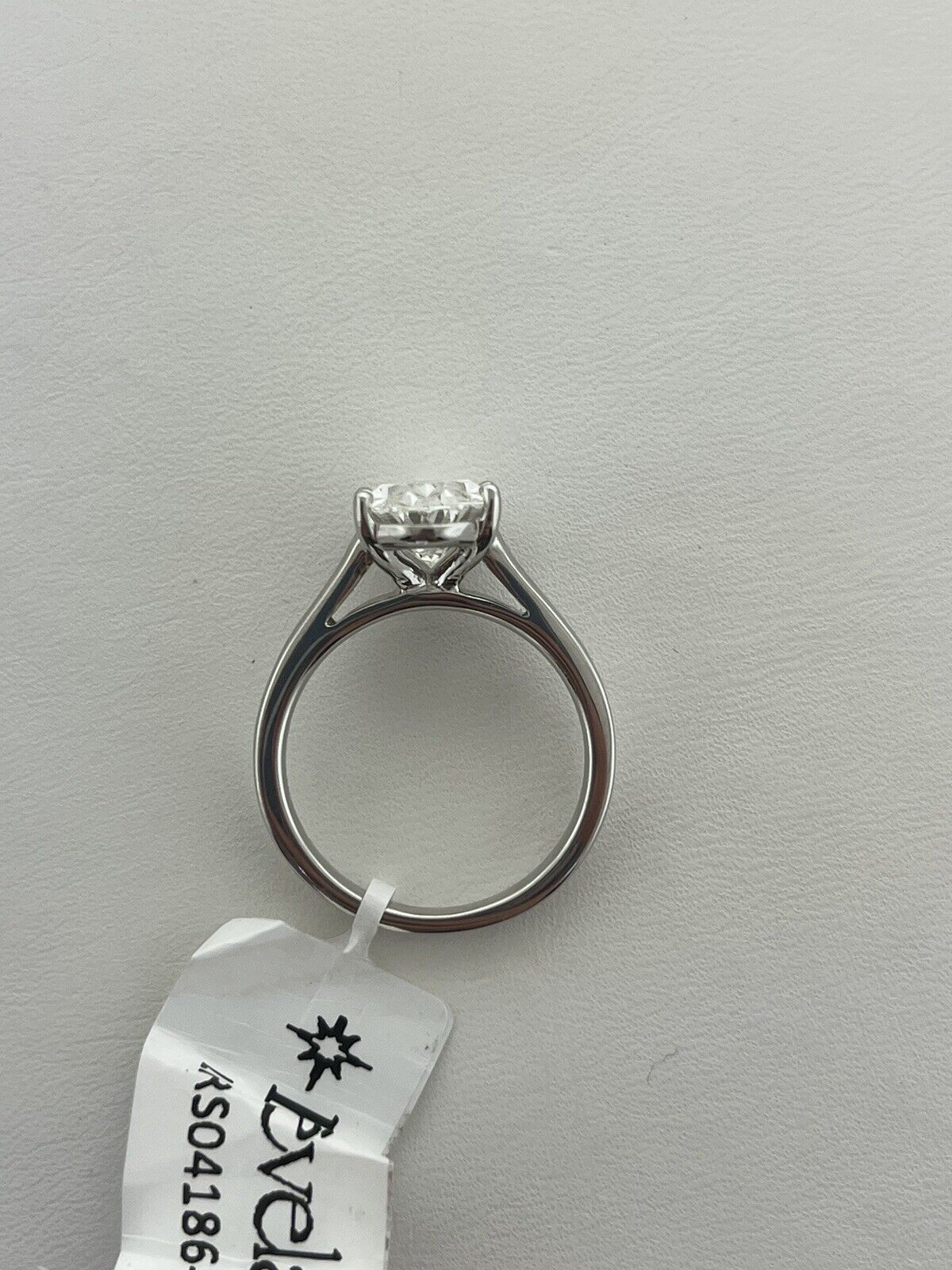14k White Gold Ring 3.07 Carat Lab Grown Oval Diamond Engagement Ring Size 7