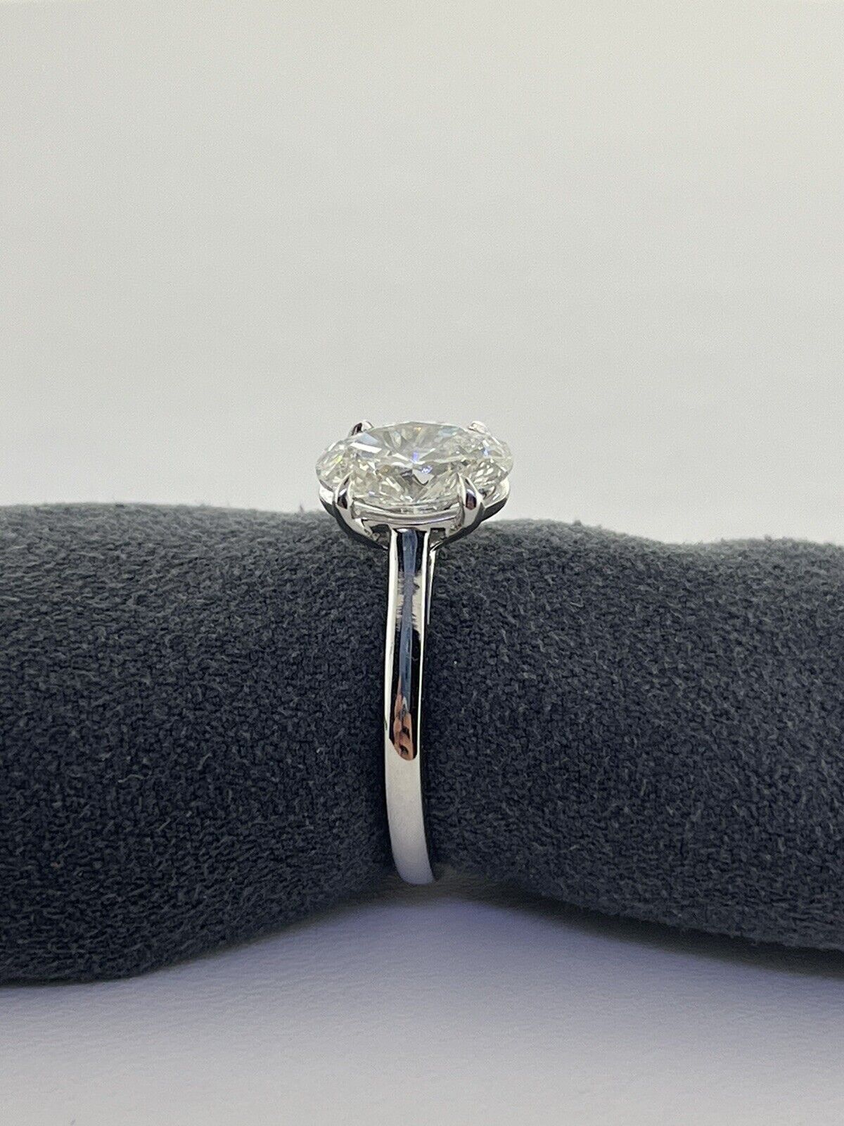 14k White Gold Ring 1.99 Carat Lab Grown Oval Diamond Engagement Ring Size 7