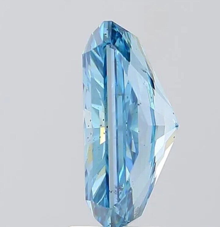 Radiant 5.52ct Fancy Vivid Blue SI1 EX EX Lab Grown IGI LG578342861