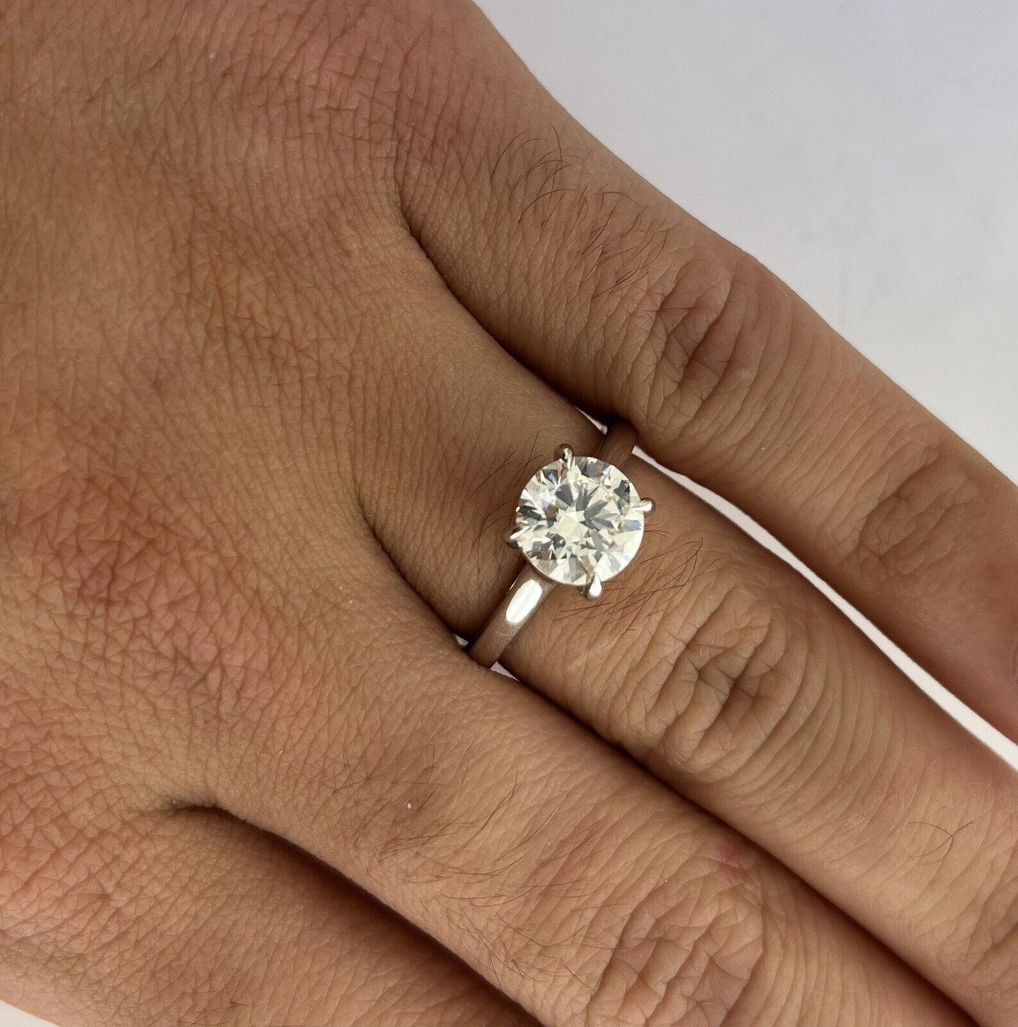 14k White Gold Ring 1.96 Carat Lab Grown Diamond Engagement Wedding Ring Size 7