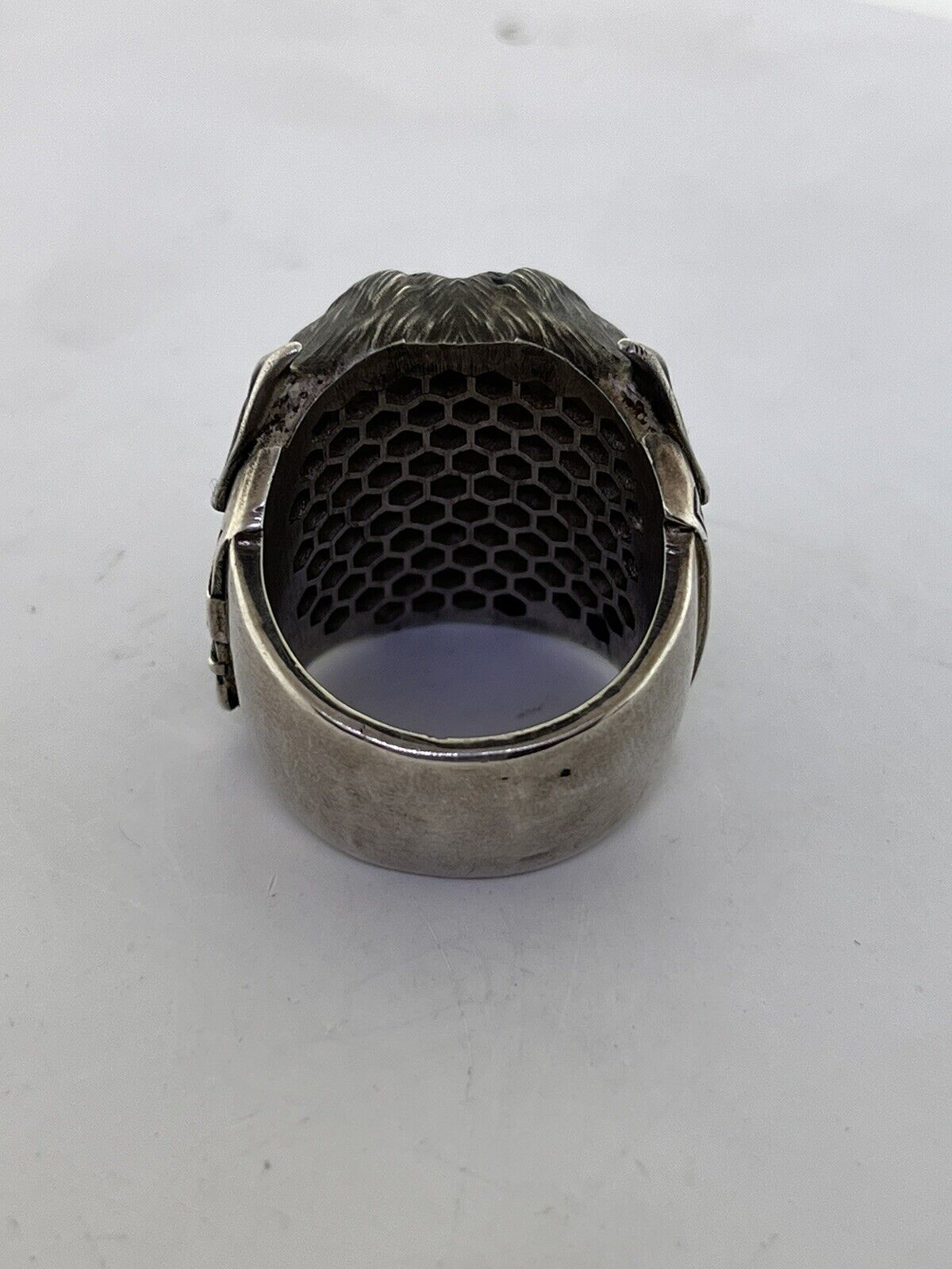 Pitbull Dog Ring Sterling 35 Grams Silver Size 11 Large