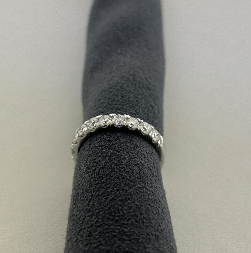 14k White Gold Ring 1.00 Carat Lab Grown Diamond Eternity Wedding Ring Size 7