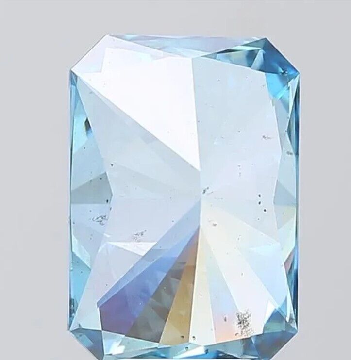 Radiant 5.52ct Fancy Vivid Blue SI1 EX EX Lab Grown IGI LG578342861