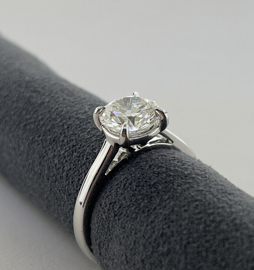 14k White Gold Ring 1.96 Carat Lab Grown Diamond Engagement Wedding Ring Size 7