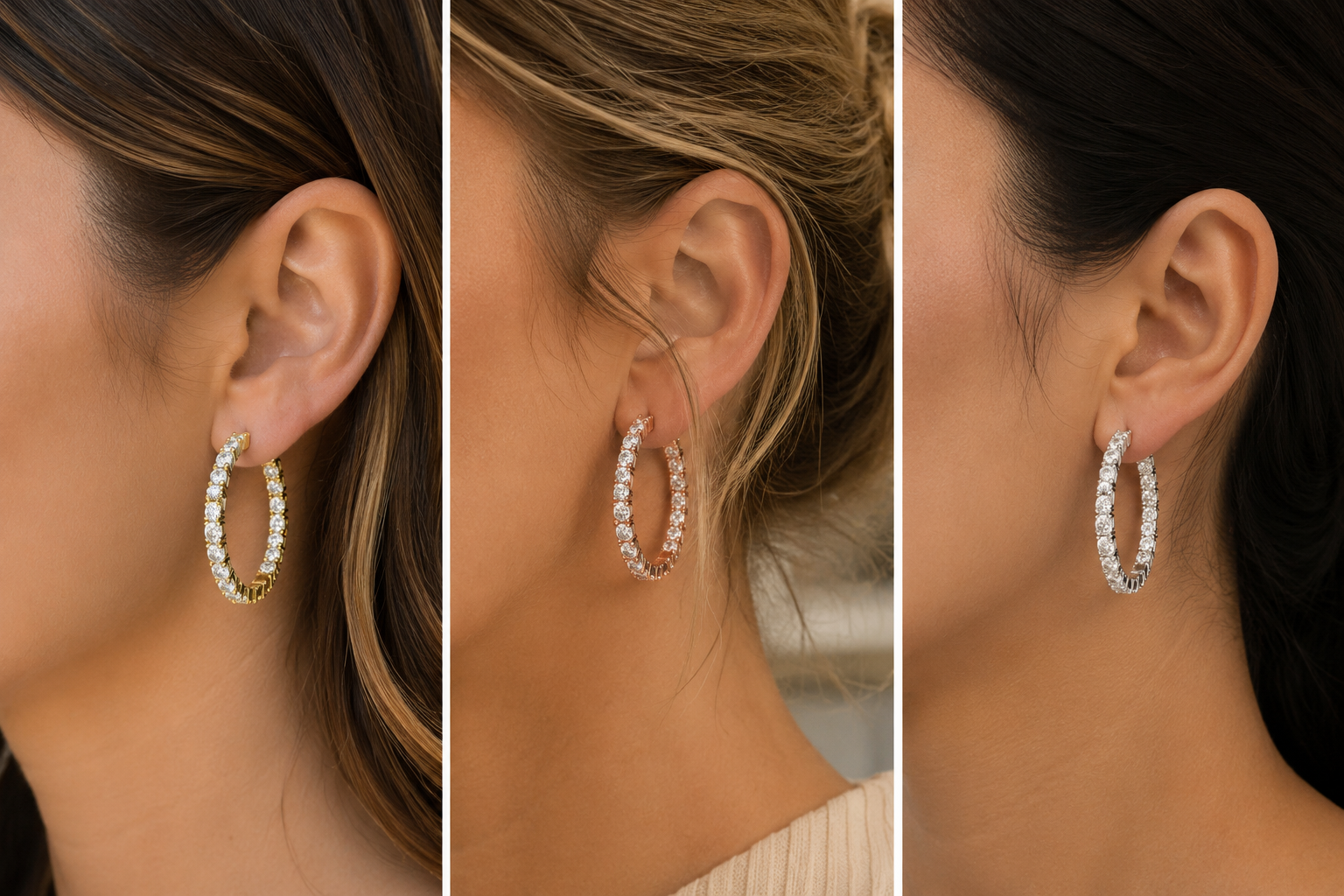 5.40 Ct Lab Grown Diamond Hoop Earrings 14K Gold 30mm 36 Stone VS1 D-F 